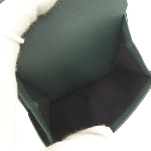 新品同様 バレンシアガ ペーパーミニウォレット 391446 レザー グリーン 三つ折り財布 緑 0707【中古】BALENCIAGA