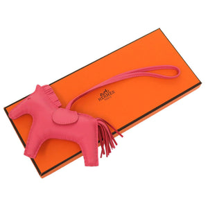 新品同様 エルメス ロデオMM アニョーミロ ローズアザレ Z刻印(2021年製) バッグチャーム キーホルダー 0713 【中古】 HERMES