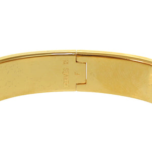 美品 エルメス クリッククラックPM オレンジ ゴールド金具 F刻印 バングル 0715 【中古】 HERMES
