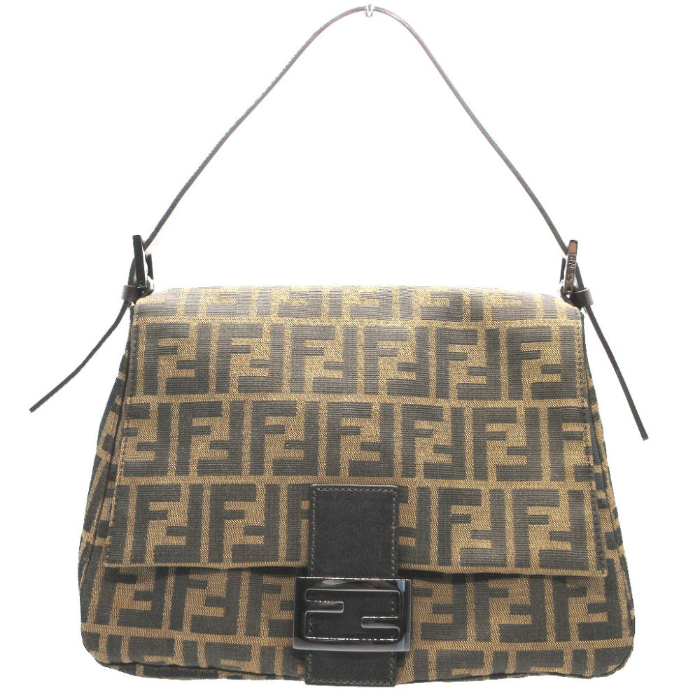 美品 フェンディ マンマバケット 8BR001 ズッカ柄 キャンバス ブラウン 茶 ショルダーバッグ 0721【中古】FENDI