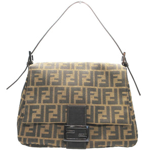 美品 フェンディ マンマバケット 8BR001 ズッカ柄 キャンバス ブラウン 茶 ショルダーバッグ 0721【中古】FENDI