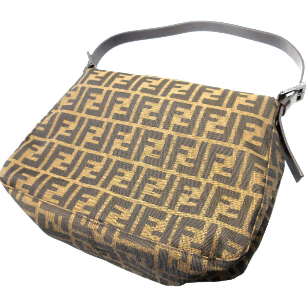 美品 フェンディ マンマバケット 8BR001 ズッカ柄 キャンバス ブラウン 茶 ショルダーバッグ 0721【中古】FENDI