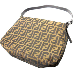 美品 フェンディ マンマバケット 8BR001 ズッカ柄 キャンバス ブラウン 茶 ショルダーバッグ 0721【中古】FENDI