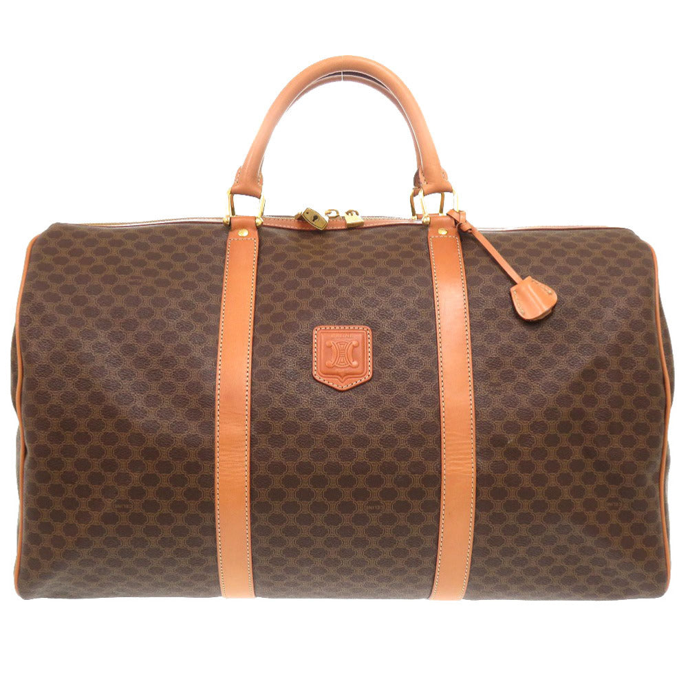 美品 セリーヌ マカダム PVC ブラウン ボストンバッグ バッグ 茶 0724 【中古】 CELINE