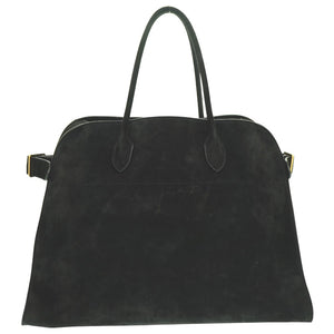 美品 ザ ロウ ソフトマルゴー17 トートバッグ スウェード ブラック 0733【中古】THE ROW メンズ