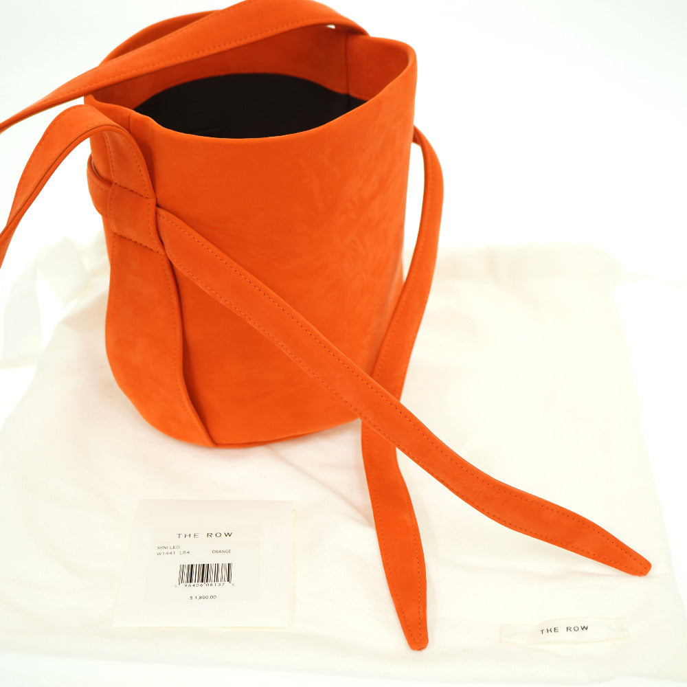 新品同様 ザ ロウ レオ ミニ ショルダーバッグ スウェード オレンジ 0734【中古】THE ROW LOE
