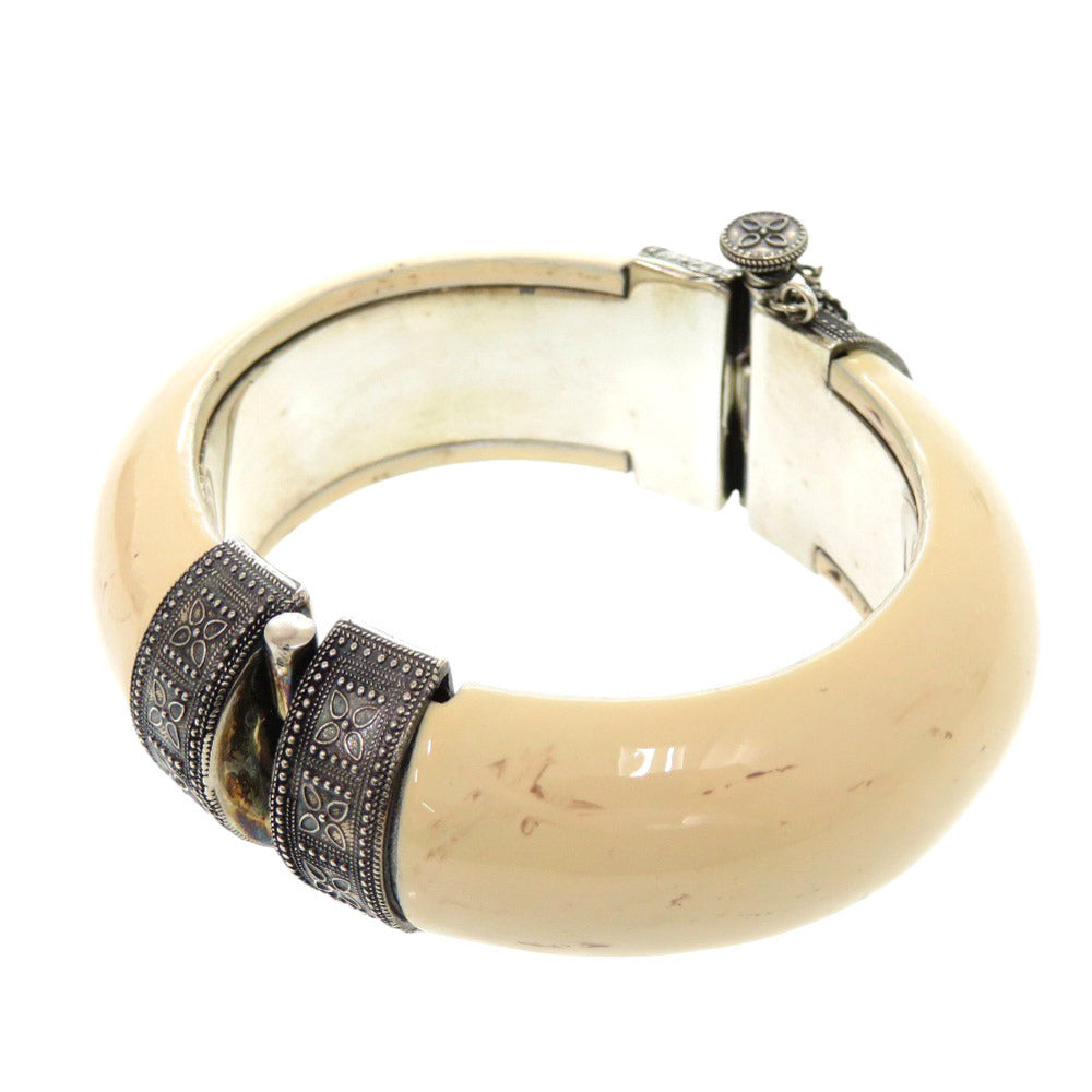 美品 サンローランパリ プラスチック アイボリー バングル 0747【中古】SAINT LAURENT PARIS