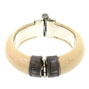 美品 サンローランパリ プラスチック アイボリー バングル 0747【中古】SAINT LAURENT PARIS