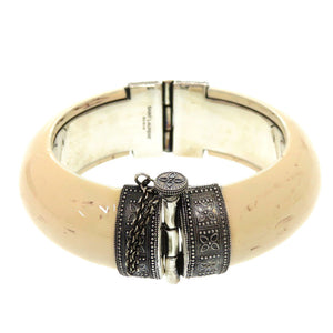 美品 サンローランパリ プラスチック アイボリー バングル 0747【中古】SAINT LAURENT PARIS