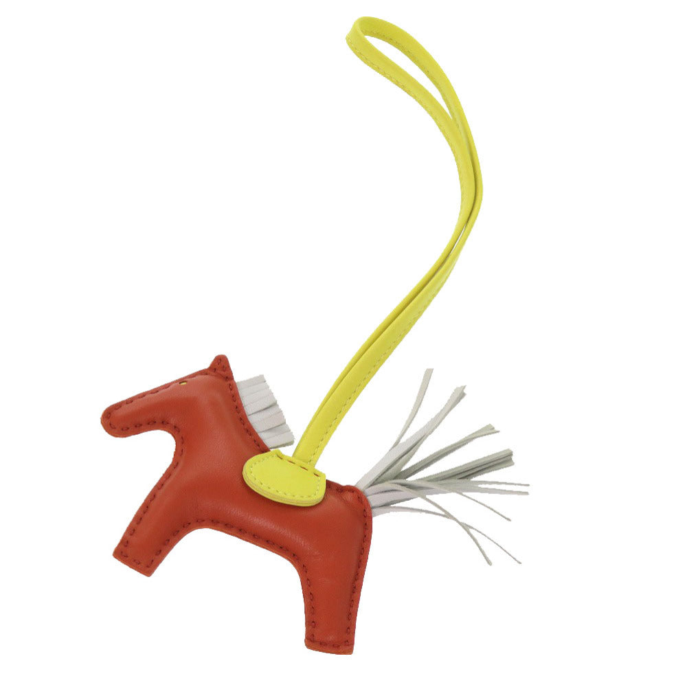 新品同様 エルメス ロデオPM アニョーミロ カーネリアン ブループリュム ライム U刻印(2022年製) キーホルダー バッグチャーム 0765 【中古】 HERMES