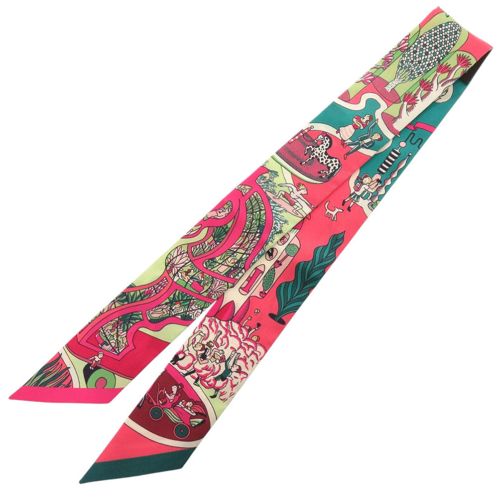 美品 エルメス ツイリー 万博博覧会 Exposition Universelle シルク マルチカラー スカーフ 0771-4【中古】HERMES