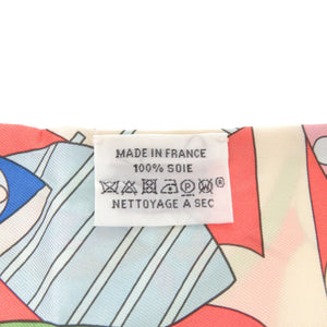 美品 エルメス ツイリー 森のささやき シルク ベージュ マルチカラー スカーフ 0773【中古】HERMES