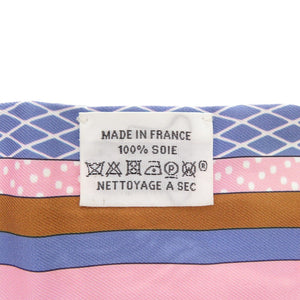 美品 エルメス ツイリー GRAND THEATRE NOUVEAU シルク ブルー ピンク マルチカラー スカーフ 0773【中古】HERMES