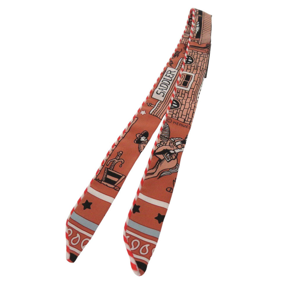 未使用 エルメス ツイリードール キャンディ パリステーション シルク ブラッシュ ブルーグリス ノワール オレンジ スカーフ 0774【中古】HERMES