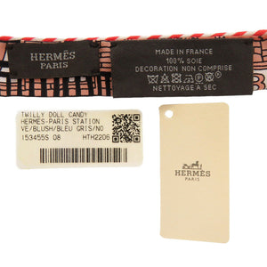 未使用 エルメス ツイリードール キャンディ パリステーション シルク ブラッシュ ブルーグリス ノワール オレンジ スカーフ 0774【中古】HERMES