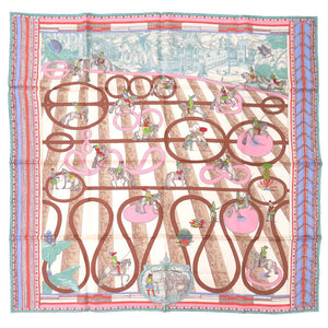 未使用 エルメス カレ90 ダブルフェイス パッサード エ セルパンティーヌ Passades et Serpentines シルク マルチカラー クレーム ヴェール ローズ スカーフ 0776 【中古】 HERMES