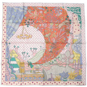 未使用 エルメス カレ90 始まりの歌 Le Premier Chant シルク アプリコット ヴェール マルチカラー 0776【中古】HERMES