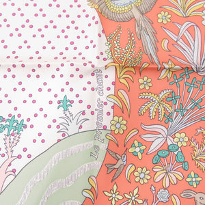 未使用 エルメス カレ90 始まりの歌 Le Premier Chant シルク アプリコット ヴェール マルチカラー 0776【中古】HERMES