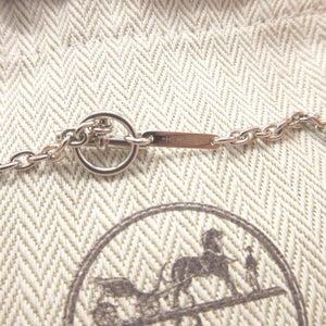 新品同様 エルメス カルーゼル メタル バッファローホーン シルバー ブラウン 茶 ホワイト 白 ネックレス 0779【中古】HERMES