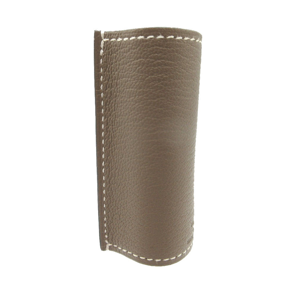 未使用 エルメス リップスティックケース シェーブル ミゾール エトゥープ オレンジ U刻印(2022年製) 0780【中古】HERMES