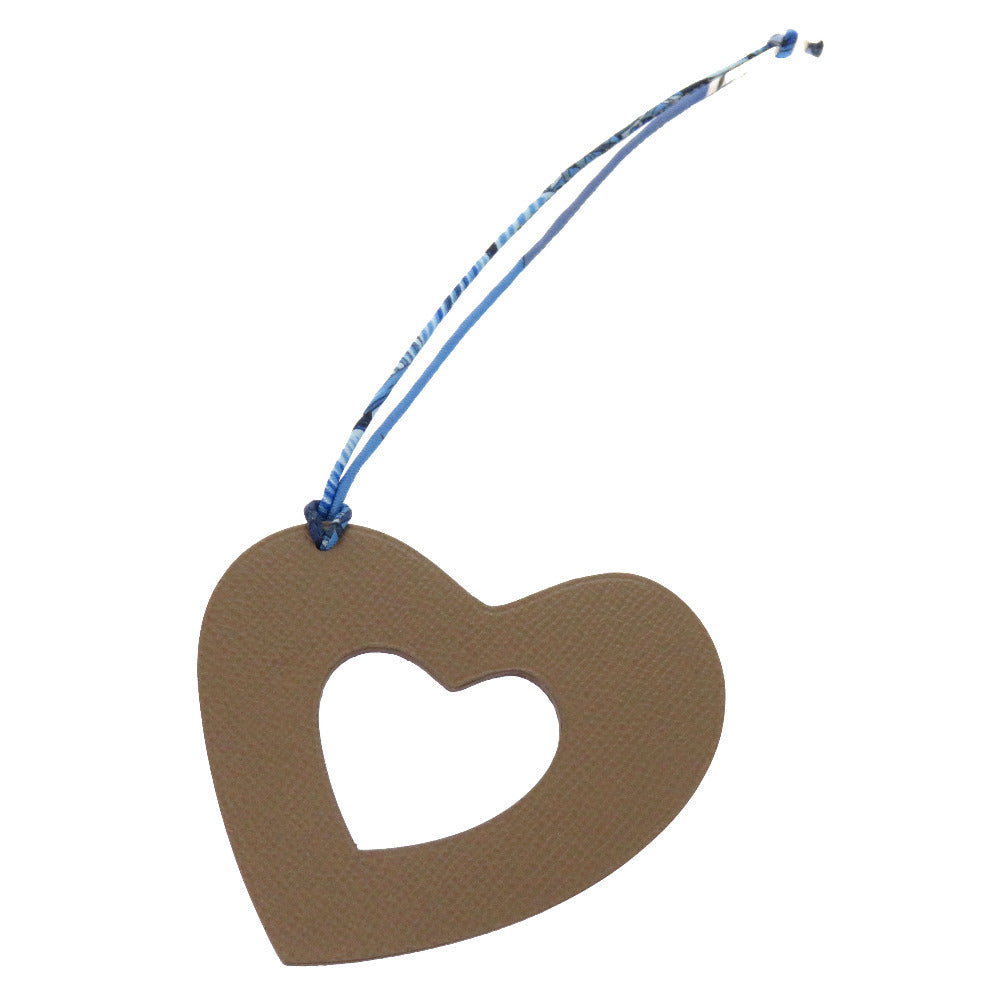 新品同様 エルメス プティアッシュ ハート ヴォーエプソン トゴ ブルー バッグチャーム キーホルダー 0802 【中古】 HERMES