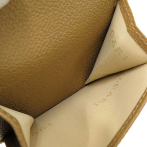 新品同様 ブルガリ ミレリゲ レザー ホワイト 二つ折り財布 白 0880 【中古】 BVLGARI メンズ