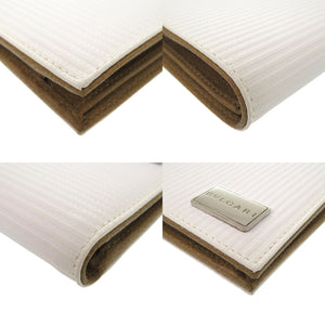 新品同様 ブルガリ ミレリゲ レザー ホワイト 二つ折り財布 白 0880 【中古】 BVLGARI メンズ