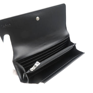 未使用 フルラ スプレンディダ コンチネンタルウォレット WP00153 レザー シルバー金具 ブラック 長財布 0918【中古】FURLA