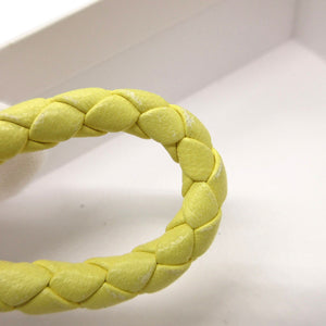 美品 ボッテガヴェネタ イントレチャート 709027 レザー イエロー 黄 キーリング キーホルダー 0930【中古】BOTTEGA VENETA