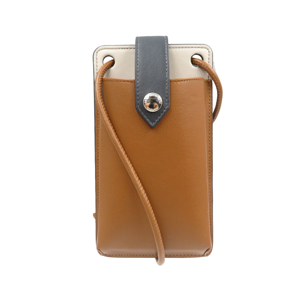 未使用 ジェイアンドエムデヴィッドソン MULTICOLOUR LOSANGE PHONE HOLDER SLPH-0MC-SCXX レザー シルバー金具 チャコール ブラウン ブラック フォンケース 0951【中古】J&M DAVIDSON