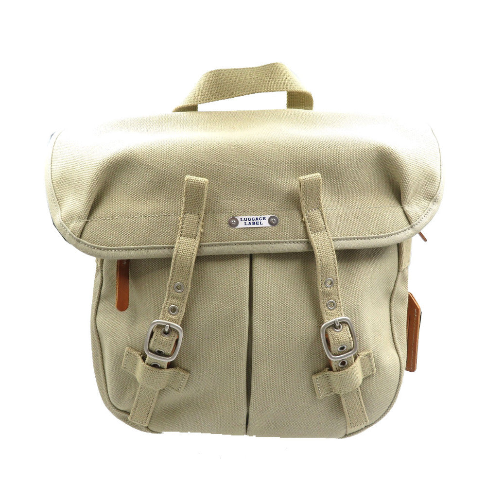 新品同様 ラゲッジレーベル キャンバス シルバー金具 ベージュ リュック バックパック 0957【中古】LUGGAGE LABEL