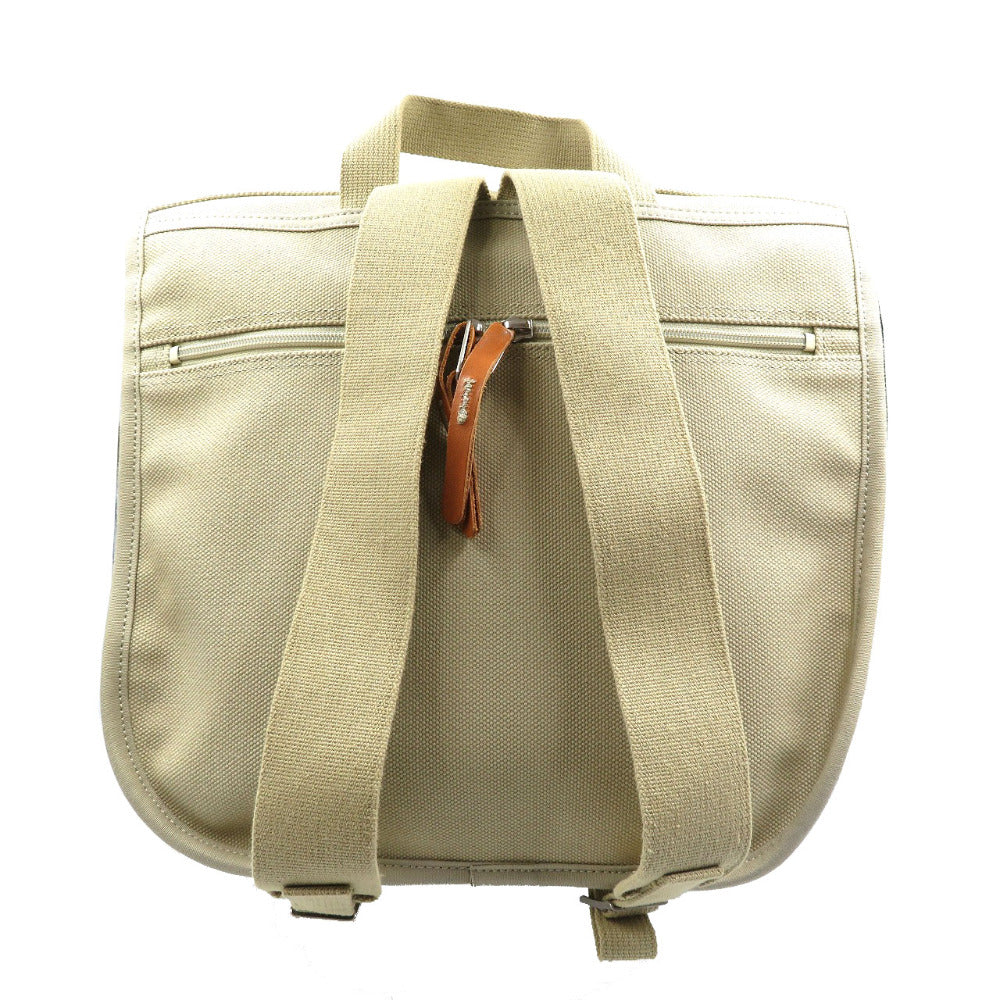 新品同様 ラゲッジレーベル キャンバス シルバー金具 ベージュ リュック バックパック 0957【中古】LUGGAGE LABEL