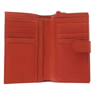 新品同様 ボッテガ ヴェネタ イントレチャート レザー 赤茶 ゴールド金具 121060 V0013 6503 二つ折り財布 0958 【中古】 BOTTEGA VENETA