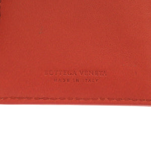 新品同様 ボッテガ ヴェネタ イントレチャート レザー 赤茶 ゴールド金具 121060 V0013 6503 二つ折り財布 0958 【中古】 BOTTEGA VENETA