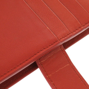 新品同様 ボッテガ ヴェネタ イントレチャート レザー 赤茶 ゴールド金具 121060 V0013 6503 二つ折り財布 0958 【中古】 BOTTEGA VENETA