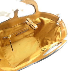 美品 マルニ トロピカリア スモール コットン ポリミアド レザー ゴールド金具 ブラウン 2WAY ハンドバッグ ショルダーバッグ 0970【中古】MARNI