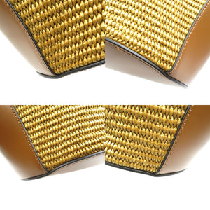 美品 マルニ トロピカリア スモール コットン ポリミアド レザー ゴールド金具 ブラウン 2WAY ハンドバッグ ショルダーバッグ 0970【中古】MARNI