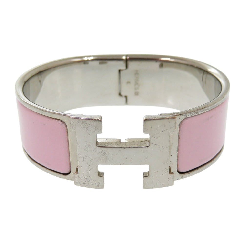 エルメス Hモチーフ クリッククラックGM E刻印 ブレスレット メタル ピンク/シルバー 1154【中古】HERMES