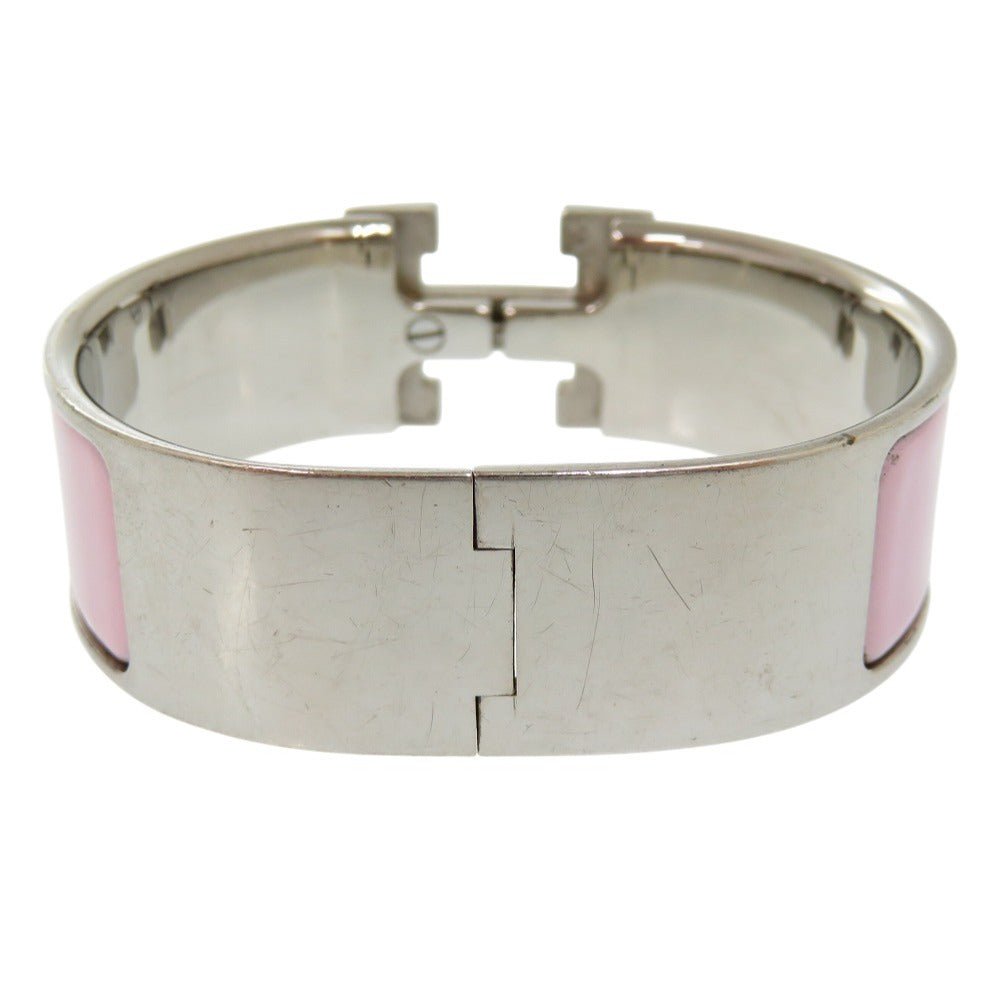 エルメス Hモチーフ クリッククラックGM E刻印 ブレスレット メタル ピンク/シルバー 1154【中古】HERMES