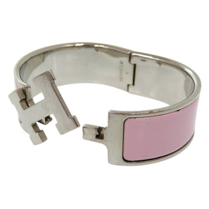 エルメス Hモチーフ クリッククラックGM E刻印 ブレスレット メタル ピンク/シルバー 1154【中古】HERMES