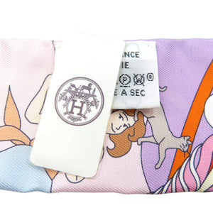 未使用 エルメス ツイリー 空飛ぶカレ Carres Volants シルク リラ ローズパール オレンジ スカーフ 1018【中古】HERMES