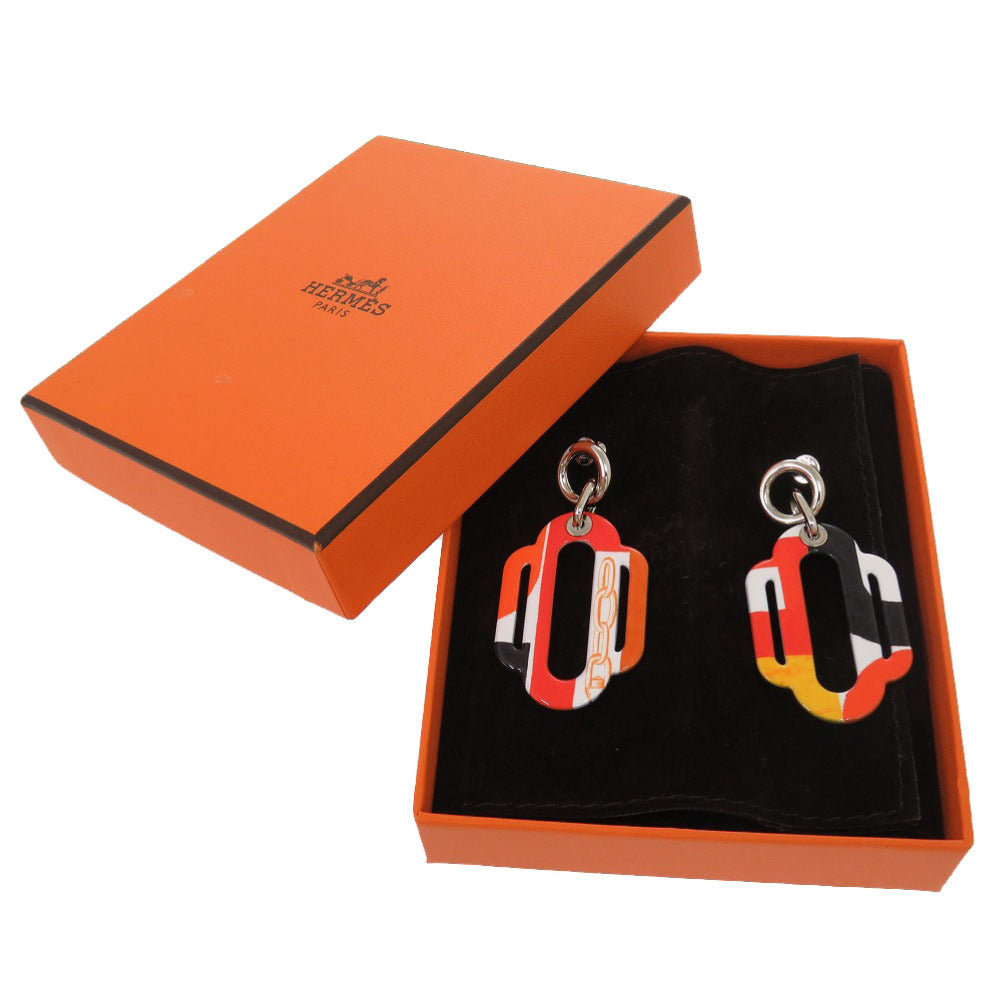 新品同様 エルメス アトラージュ バッファローホーンメタル マルチカラー ピアス アクセサリー 1161 【中古】 HERMES