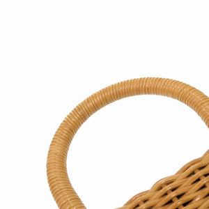 美品 サルヴァトーレ フェラガモ ガンチーニ ストロー ブラウン ゴールド金具 DO-216176 ハンドバッグ 1266-11【中古】 Salvatore Ferragamo