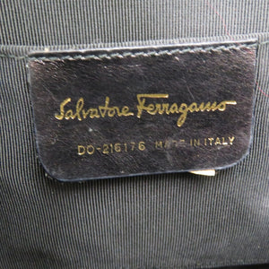 美品 サルヴァトーレ フェラガモ ガンチーニ ストロー ブラウン ゴールド金具 DO-216176 ハンドバッグ 1266-11【中古】 Salvatore Ferragamo