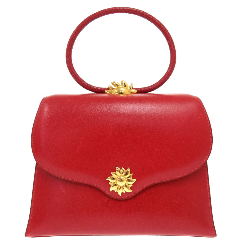 美品 エルメス 太陽 ボックスカーフ ルージュヴィフ ゴールド金具 ヴィンテージ 〇X刻印 ハンドバッグ バッグ 赤 1266【中古】 HERMES