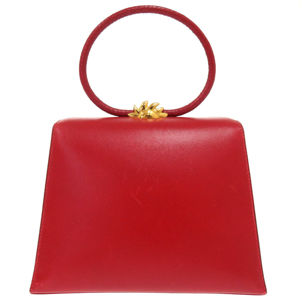 美品 エルメス 太陽 ボックスカーフ ルージュヴィフ ゴールド金具 ヴィンテージ 〇X刻印 ハンドバッグ バッグ 赤 1266【中古】 HERMES