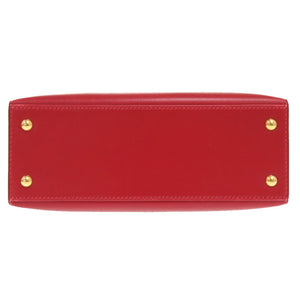 美品 エルメス 太陽 ボックスカーフ ルージュヴィフ ゴールド金具 ヴィンテージ 〇X刻印 ハンドバッグ バッグ 赤 1266【中古】 HERMES