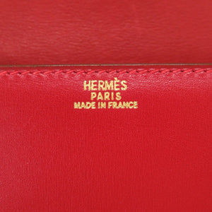 美品 エルメス 太陽 ボックスカーフ ルージュヴィフ ゴールド金具 ヴィンテージ 〇X刻印 ハンドバッグ バッグ 赤 1266【中古】 HERMES