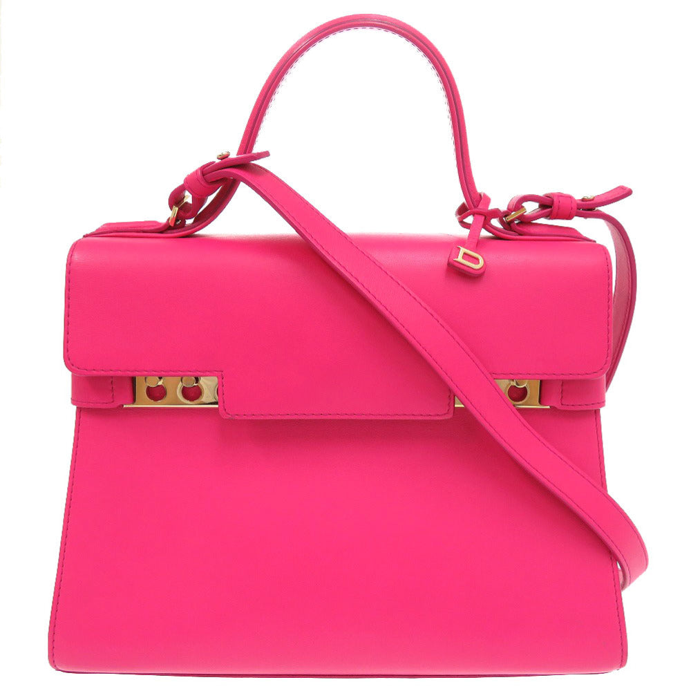 美品 デルボー タンペートMM レザー ピンク ゴールド金具 ハンドバッグ 1280 【中古】 HERMES