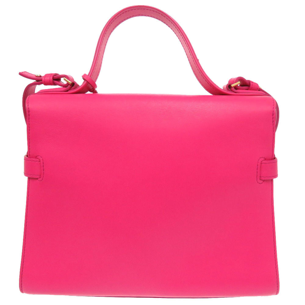 美品 デルボー タンペートMM レザー ピンク ゴールド金具 ハンドバッグ 1280 【中古】 HERMES